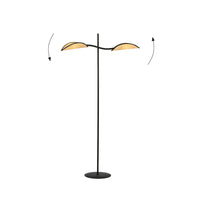 Piantana Contemporaneo Ares Acciaio Nero Marrone 2 Luci E14 Ip20