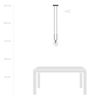 Sospensione Contemporanea 1 Luce Crio Acciaio Nero Oro E Sfera Vetro Trasparente