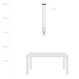 Sospensione Contemporanea 1 Luce Crio Acciaio Nero Oro E Sfera Vetro Trasparente
