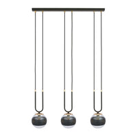 Lampadario Moderno Crio Acciaio Nero 3 Luci E14 Ip20