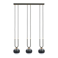 Lampadario Moderno Crio Acciaio Nero 3 Luci E14 Ip20
