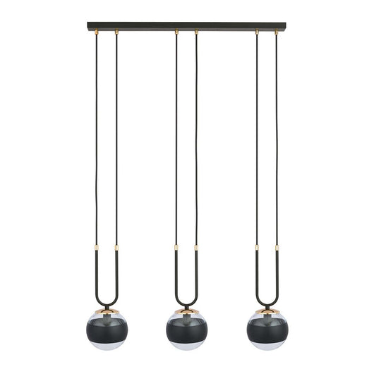 Lampadario Moderno Crio Acciaio Nero 3 Luci E14 Ip20