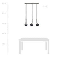 Lampadario Moderno Crio Acciaio Nero 3 Luci E14 Ip20