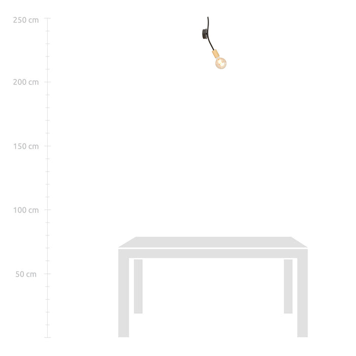 Applique Industrial 1 Luce Temi In Acciaio Nero E Oro A Braccio