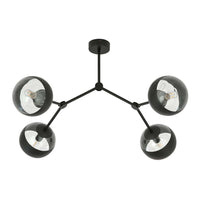 Plafoniera Minimal Iperione Acciaio Nero 4 Luci E14 Ip20