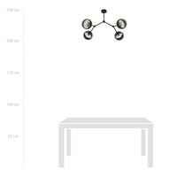 Plafoniera Minimal Iperione Acciaio Nero 4 Luci E14 Ip20