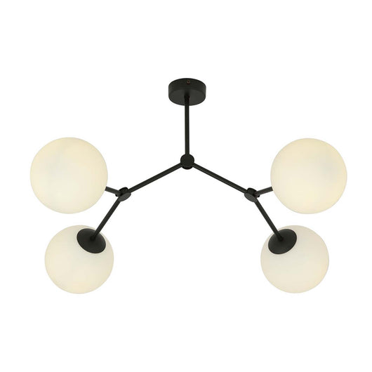 Plafoniera Minimal Iperione Acciaio Nero Bianco 4 Luci E14 Ip20