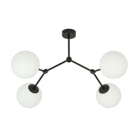 Plafoniera Minimal Iperione Acciaio Nero Bianco 4 Luci E14 Ip20