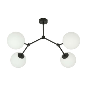 Plafoniera Minimal Iperione Acciaio Nero Bianco 4 Luci E14 Ip20