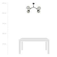 Plafoniera Minimal Iperione Acciaio Nero Grigio 4 Luci E14 Ip20