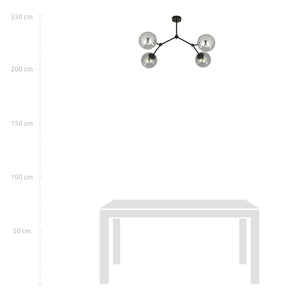 Plafoniera Minimal Iperione Acciaio Nero Grigio 4 Luci E14 Ip20