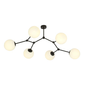 Plafoniera Minimal Iperione Acciaio Nero Bianco 6 Luci E14 Ip20