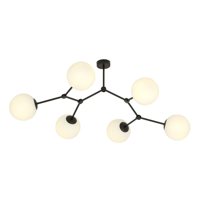 Plafoniera Minimal Iperione Acciaio Nero Bianco 6 Luci E14 Ip20