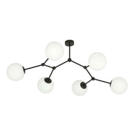 Plafoniera Minimal Iperione Acciaio Nero Bianco 6 Luci E14 Ip20