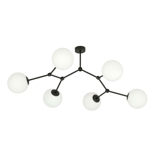Plafoniera Minimal Iperione Acciaio Nero Bianco 6 Luci E14 Ip20