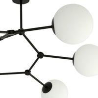 Plafoniera Minimal Iperione Acciaio Nero Bianco 6 Luci E14 Ip20