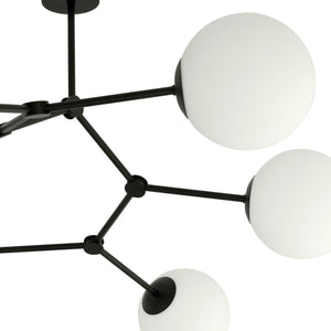 Plafoniera Minimal Iperione Acciaio Nero Bianco 6 Luci E14 Ip20