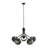 Lampadario Contemporaneo Orione Acciaio Nero 5 Luci E14 Ip20