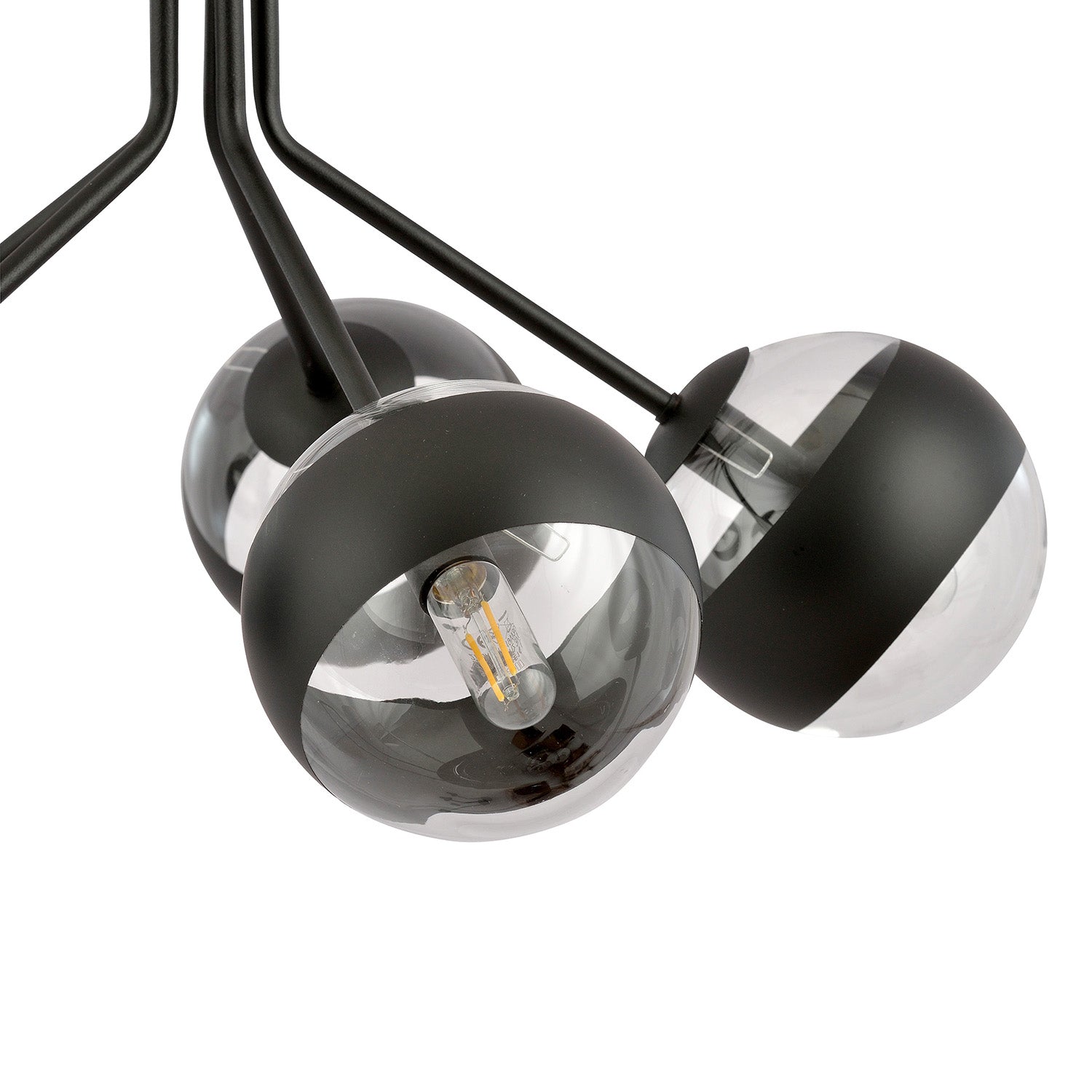 Lampadario Contemporaneo Orione Acciaio Nero 5 Luci E14 Ip20