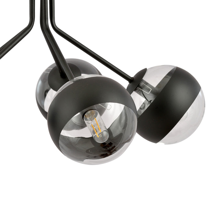 Lampadario Contemporaneo Orione Acciaio Nero 5 Luci E14 Ip20