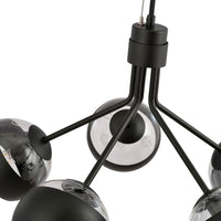 Lampadario Contemporaneo Orione Acciaio Nero 5 Luci E14 Ip20