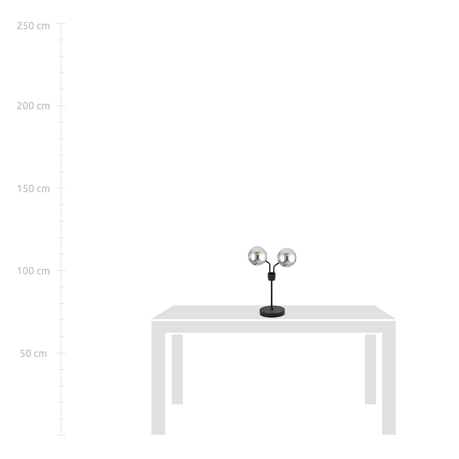 Lampada Da Tavolo Moderna Orione Acciaio Nero Grigio 2 Luci E14 Ip20
