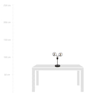 Lampada Da Tavolo Moderna Orione Acciaio Nero Grigio 2 Luci E14 Ip20