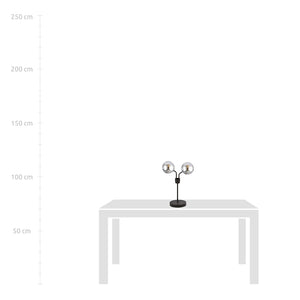 Lampada Da Tavolo Moderna Orione Acciaio Nero Grigio 2 Luci E14 Ip20