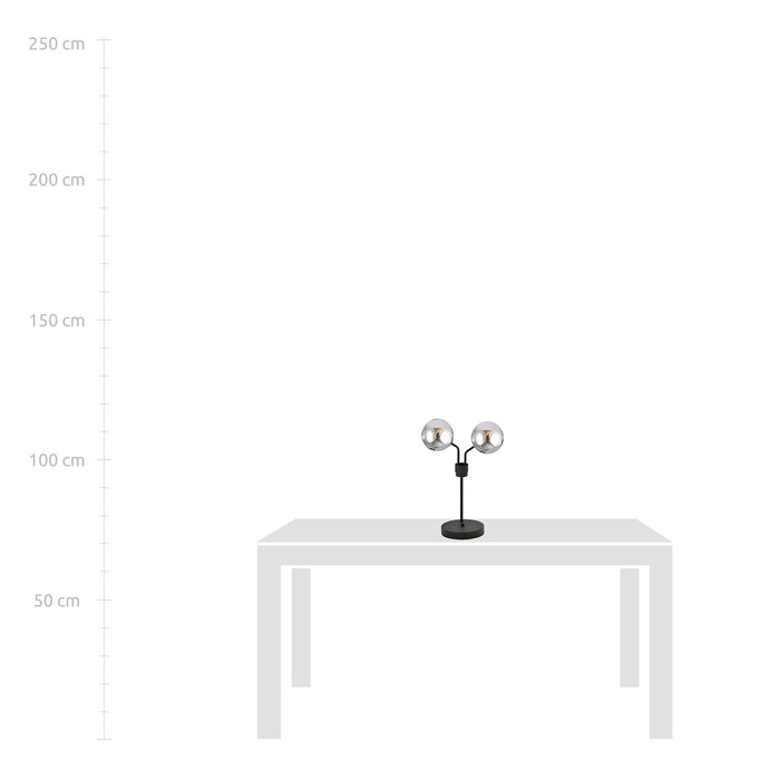 Lampada Da Tavolo Moderna Orione Acciaio Nero Grigio 2 Luci E14 Ip20