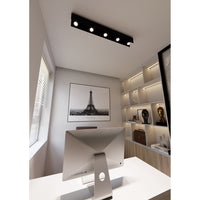 Plafoniera Moderna 5 Luci Cassiopea In Acciaio Nero