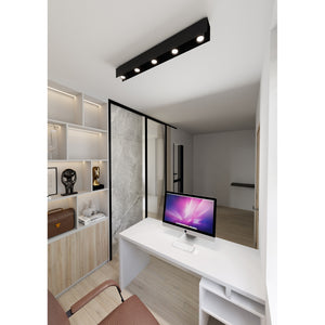 Plafoniera Moderna 5 Luci Cassiopea In Acciaio Nero