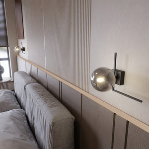 Plafoniera Moderna 1 Luce Andromeda 1130/1G In Acciaio Nero Vetro Fumè