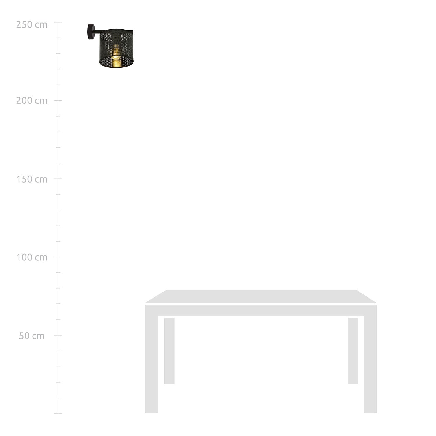 Applique Industrial 1 Luce Cigno In Acciaio Nero E Paralume A Cilindro