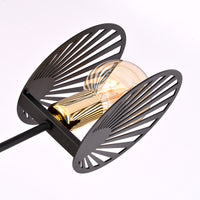 Sospensione Contemporanea 2 Luci Lira In Acciaio Nero E Oro