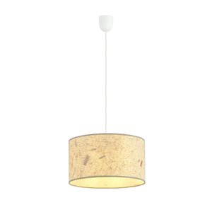 Sospensione Minimal 1 Luce Drago In Acciaio Bianco E Beige Effetto Sughero