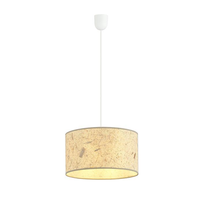 Sospensione Minimal 1 Luce Drago In Acciaio Bianco E Beige Effetto Sughero