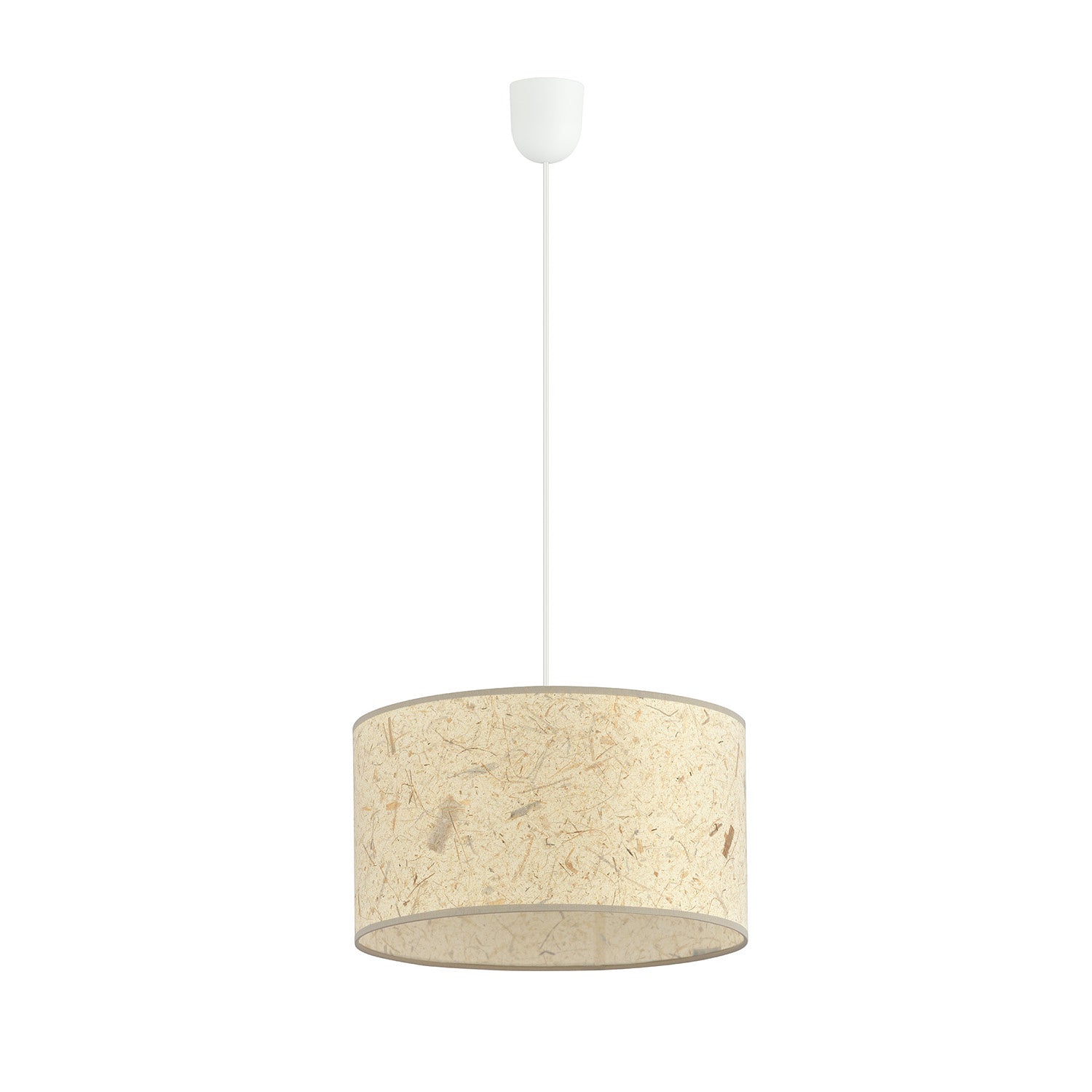 Sospensione Minimal 1 Luce Drago In Acciaio Bianco E Beige Effetto Sughero