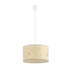 Sospensione Minimal 1 Luce Drago In Acciaio Bianco E Beige Effetto Sughero
