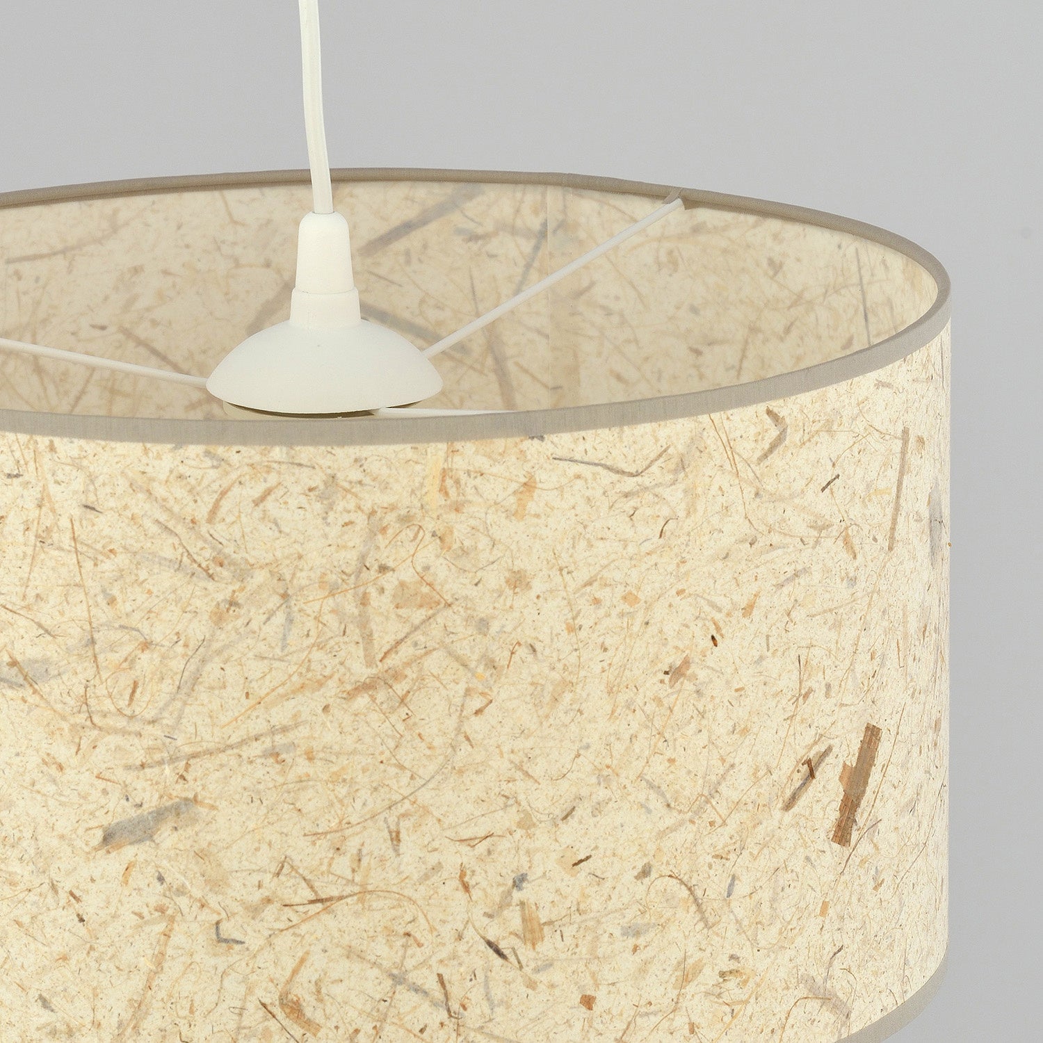 Sospensione Minimal 1 Luce Drago In Acciaio Bianco E Beige Effetto Sughero