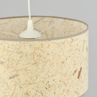 Sospensione Minimal 1 Luce Drago In Acciaio Bianco E Beige Effetto Sughero