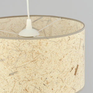 Sospensione Minimal 1 Luce Drago In Acciaio Bianco E Beige Effetto Sughero