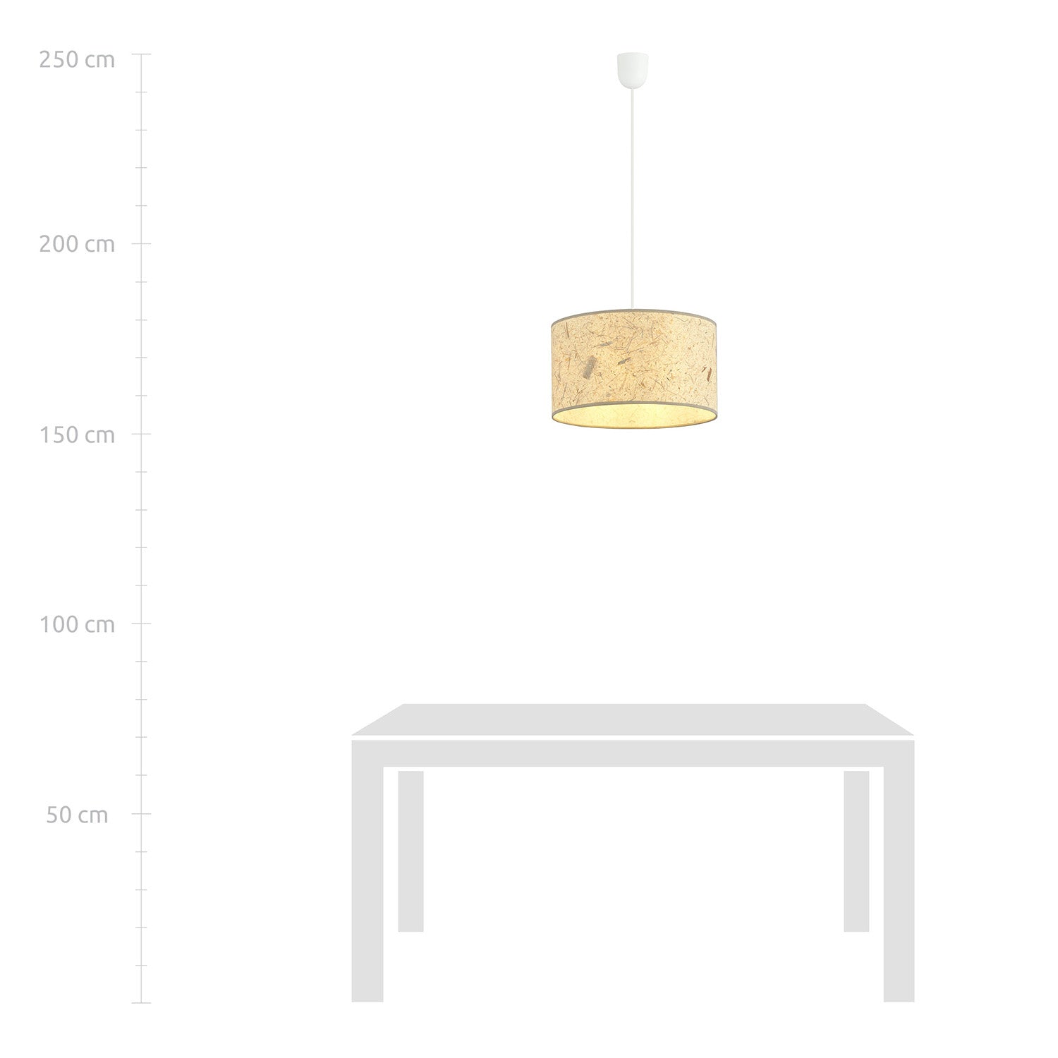 Sospensione Minimal 1 Luce Drago In Acciaio Bianco E Beige Effetto Sughero