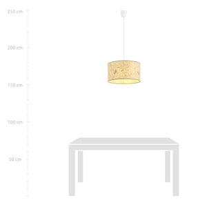 Sospensione Minimal 1 Luce Drago In Acciaio Bianco E Beige Effetto Sughero