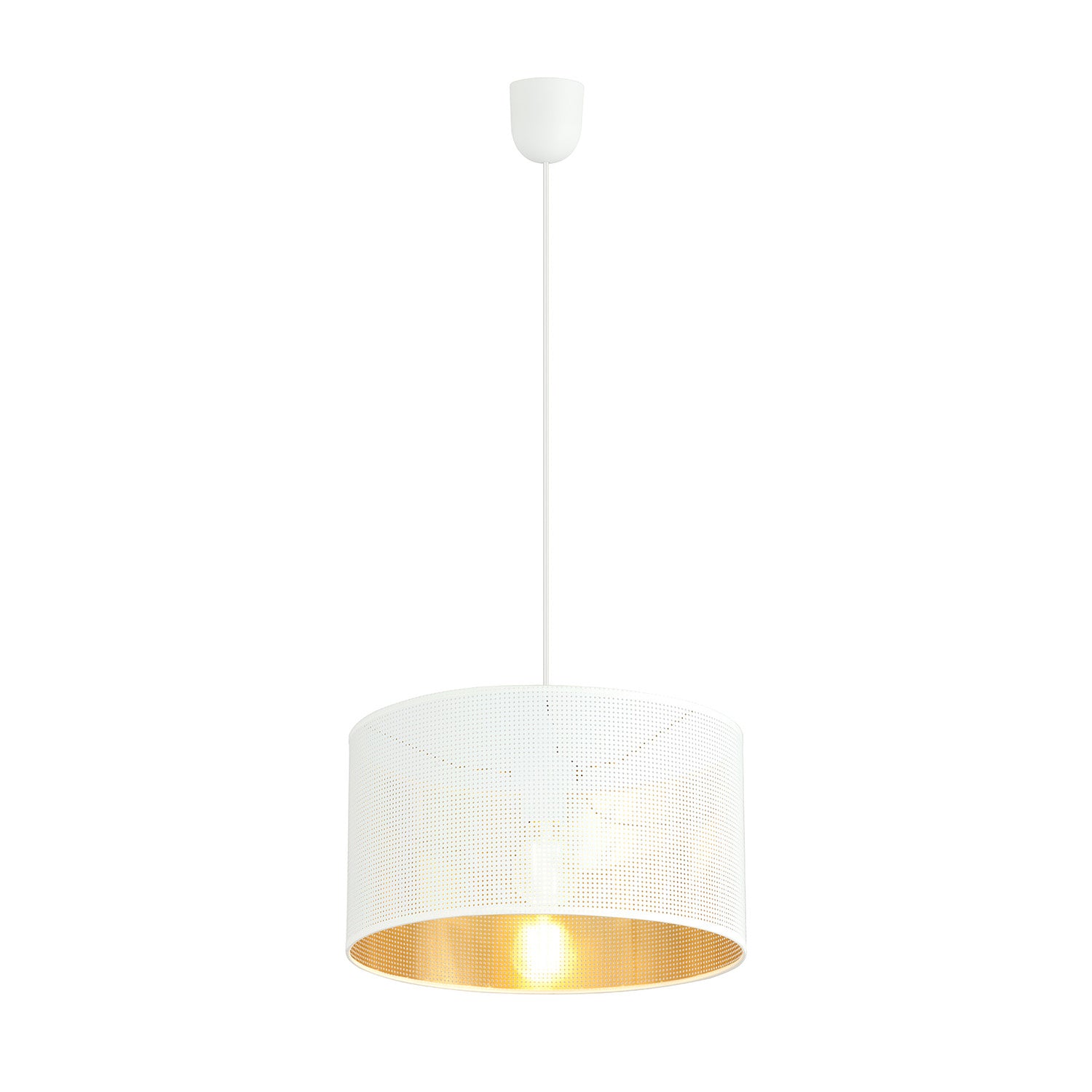 Sospensione Minimal 1 Luce Drago In Acciaio Bianco E Oro