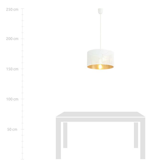 Sospensione Minimal 1 Luce Drago In Acciaio Bianco E Oro