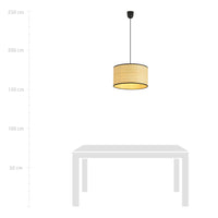 Sospensione Nordica 1 Luce Drago In Acciaio Nero E Rattan