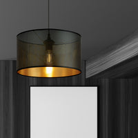 Sospensione Minimal 1 Luce Drago In Acciaio Nero E Oro