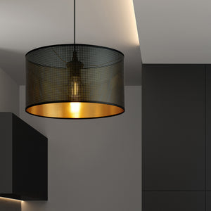 Sospensione Minimal 1 Luce Drago In Acciaio Nero E Oro
