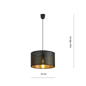 Sospensione Minimal 1 Luce Drago In Acciaio Nero E Oro