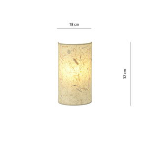 Applique Minimal 1 Luce Drago In Acciaio Bianco E Beige Effetto Sughero